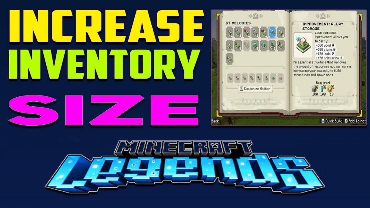 How to Increase Inventory Space in Minecraft Legends